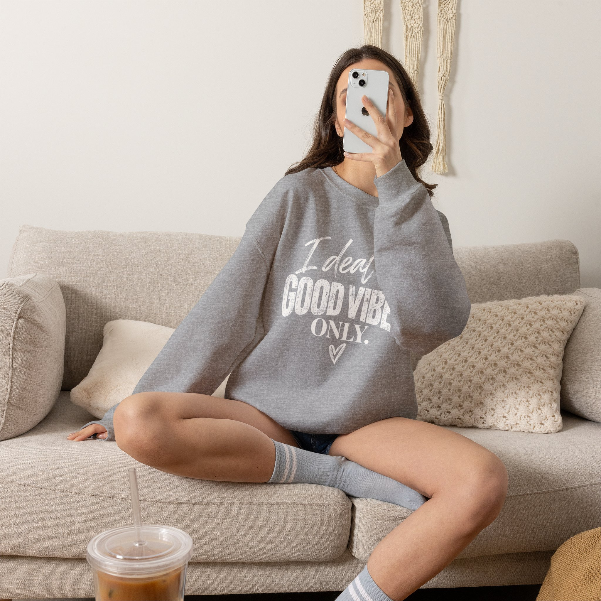 I Deal In Good Vibes Only Sweatshirt - Image 7