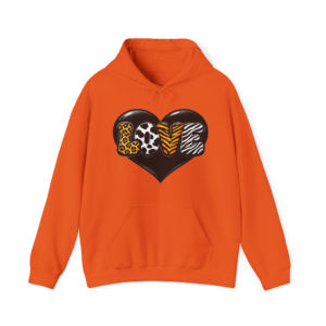 Animal Print LOVE Heart Hoodie