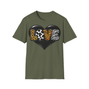 Animal Print LOVE Heart T-Shirt